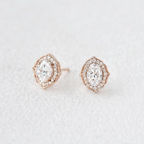 Versatile Accessory Precious Touch 0.8ct Moissanite Geometric Halo Earrings
