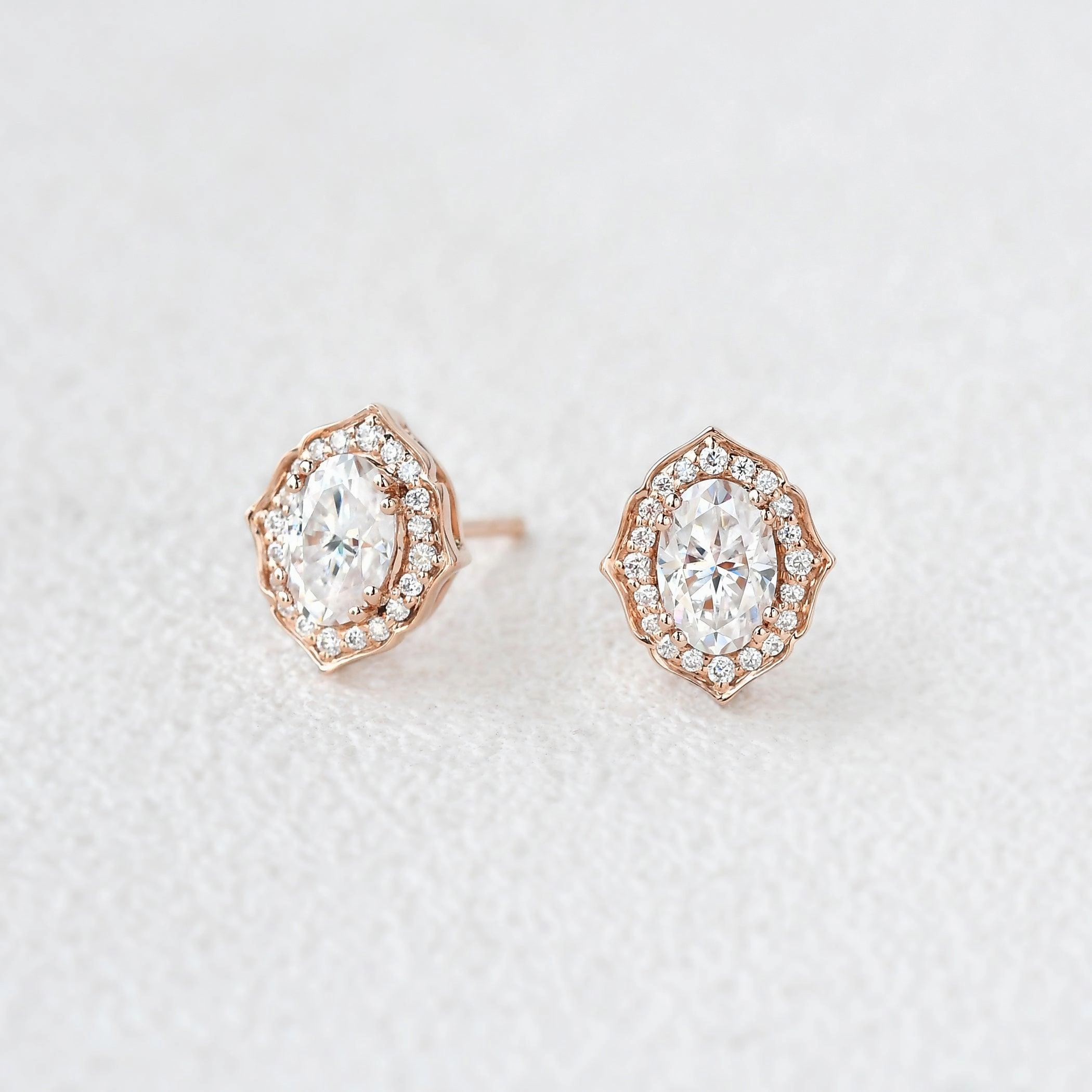 Versatile Accessory Precious Touch 0.8ct Moissanite Geometric Halo Earrings