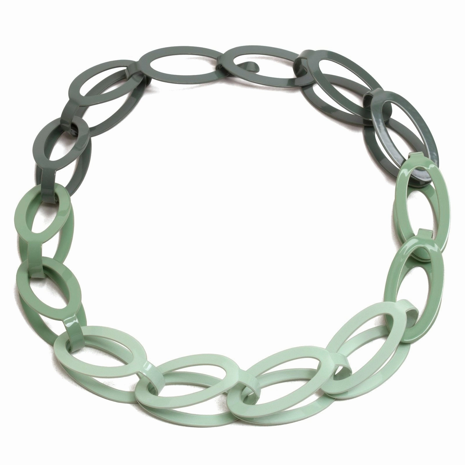 14 pc Oval Chain - Gradiant, Green Gradiant Casual Gathering Formal Beaded Piece