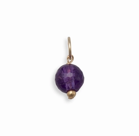 14k Gold-Filled Amethyst February Birthstone Bead Charm Natural Elements