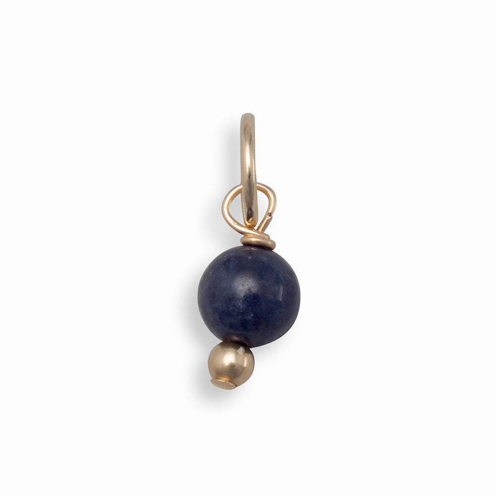 Effortless Look Lively Spirit 14k Gold-filled Dark Blue Dyed Corundum September Birthday Bead Charm