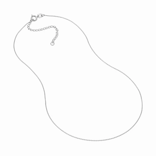 14k White Gold Cable Chain Adjustable 13 to 15 inches 0.70mm Trendy Addition