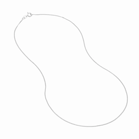 14k White Gold Curb Chain Necklace 0.9mm, 16-inch length Fashion Touch Refined Jewelry