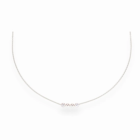 14K White Gold Uniform Add a Cultured Pearl Necklace Evening Feature Petite Edge