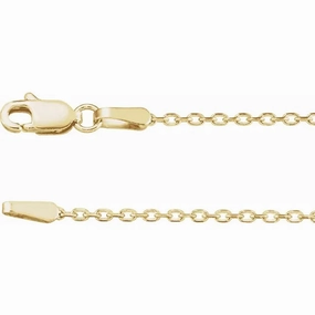 Displaying Piece 14K Yellow Gold 1.4mm Diamond Cut Cable Chain - 16" Chain