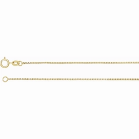 14K Yellow Gold .75 mm Solid Box Chain  - 18" Cool Look