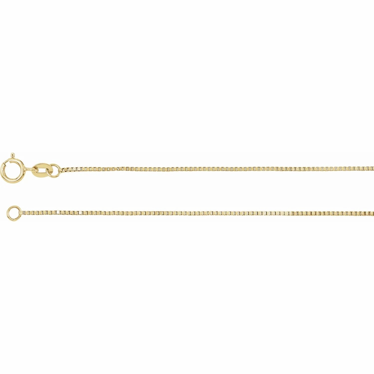 14K Yellow Gold .75 mm Solid Box Chain  - 18" Cool Look
