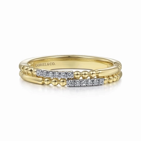 14K Yellow Gold Bujukan Diamond Stackable Ring Bright Touch