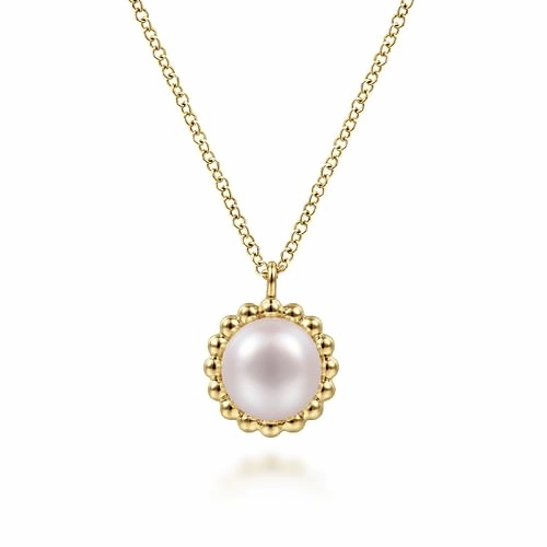 14K Yellow Gold Bujukan Pearl Pendant Necklace Timeless Edge