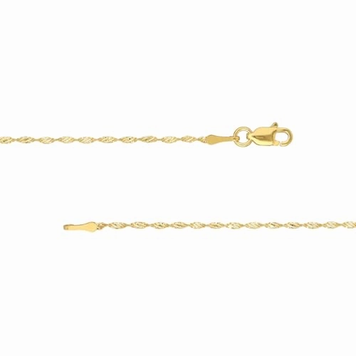 Finest Feature 14k Yellow Gold Dorica Twist Sparkle Chain, 24-inch