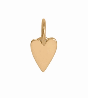 14k Yellow Gold Heart Charm Small 4.5mm Casual Style Bold Jewelry