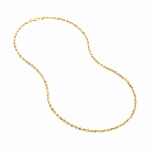 Modern Accent 14k Yellow Gold Rope Chain for Men or Women 2.9mm, 18-inch