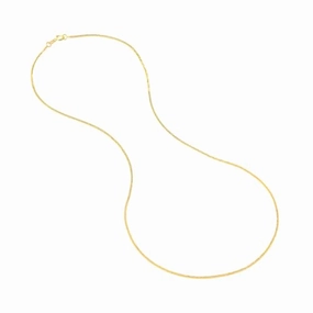 Distinctive Shine Fashion Daily 14k Yellow Gold Square Wheat Chain Necklace 0.85mm 020 Gauge