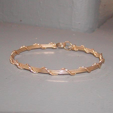 14kt Gold Filled 4-Strand Wire Wrapped Stackable Bracelet  SSSwa Majestic Detail Meticulous Craft