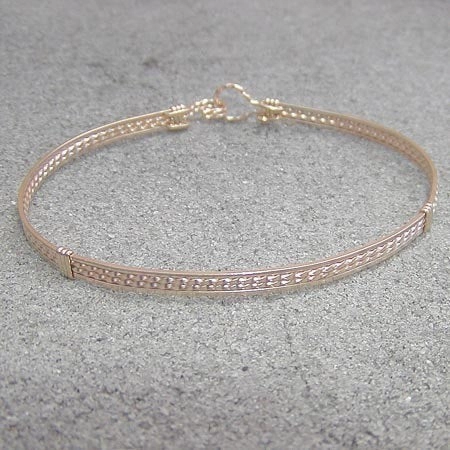 14kt Gold Filled 4-Strand Wire Wrapped Stackable Bracelet  STTS Flexible Sight Dependable Detail