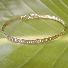 14kt Gold Filled 4-Strand Wire Wrapped Stackable Bracelet  STTS Urban Edge