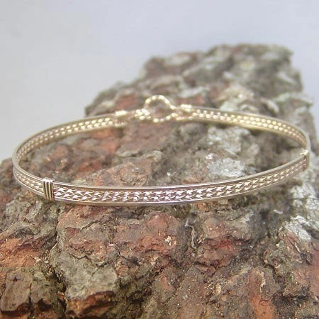 Precious Keepsake 14kt Gold Filled 4-Strand Wire Wrapped Stackable Bracelet  STTS