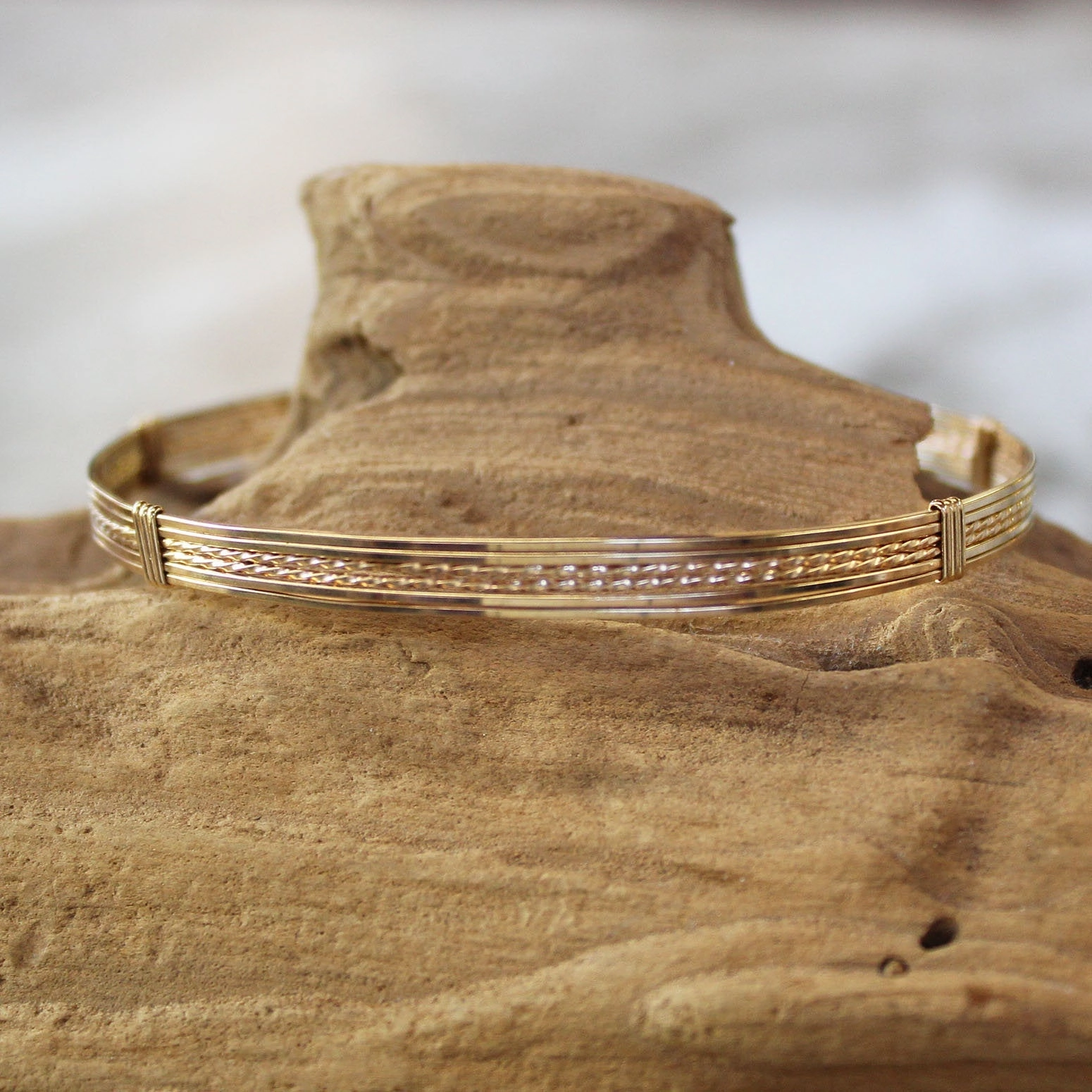 Impeccable Finish 14kt Gold Filled 6-Strand Wire Wrapped Stackable Bracelet  SSTTSS