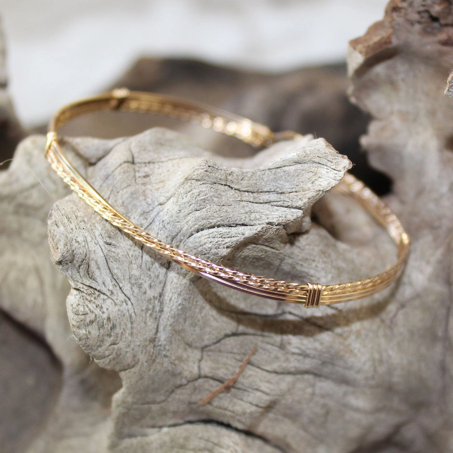 Cultural Pride 14kt Gold Filled Crossover Wire Wrapped Stackable Bracelet  SSTTco