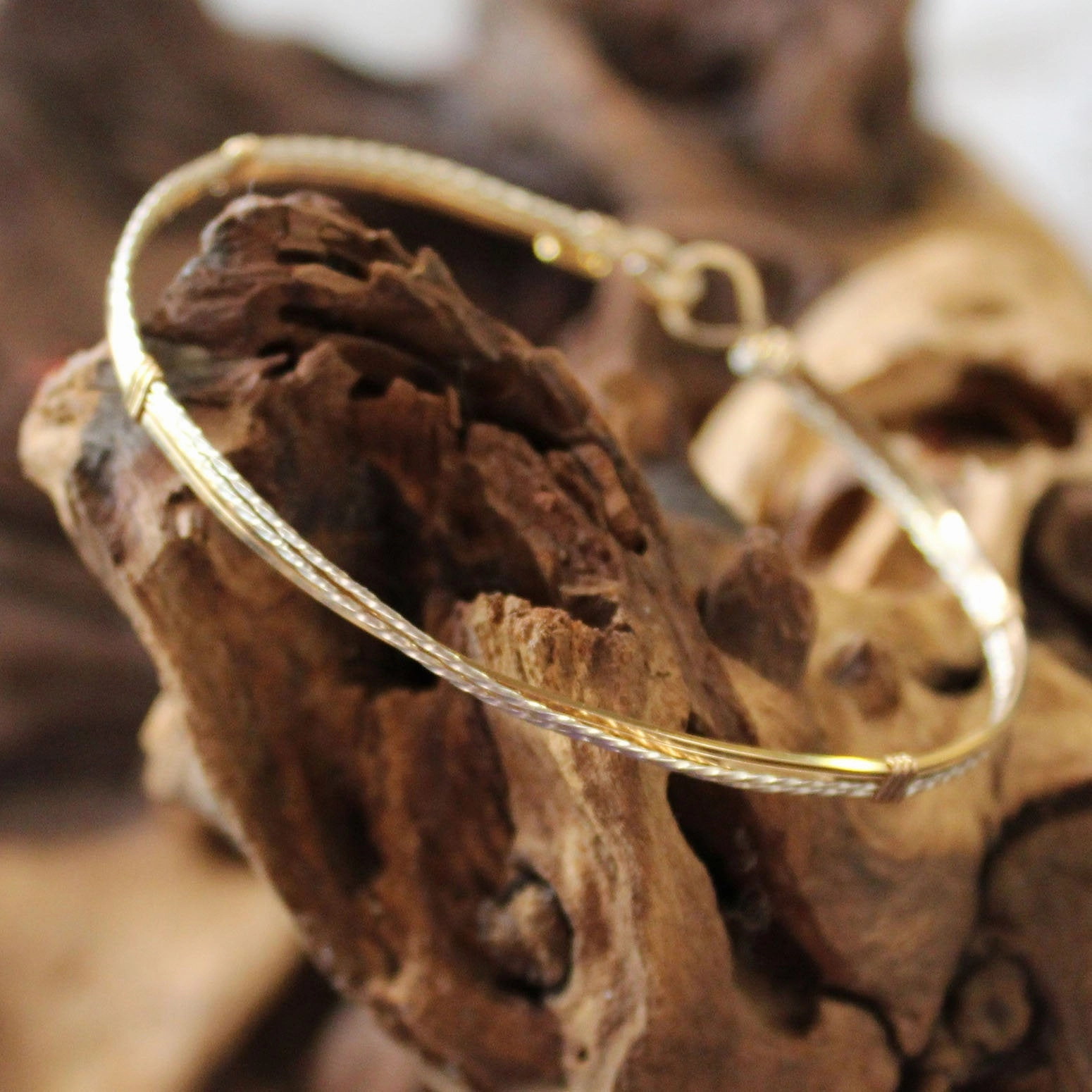 14kt Gold Filled Crossover Wire Wrapped Stackable Bracelet  SSTTco All-Welcome Uniform Vision