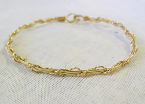14kt Gold Filled Thin Criss-Cross Stackable Wire Wrapped Bangle Bracelet  SSxx Cultural Heritage Confidence Builder
