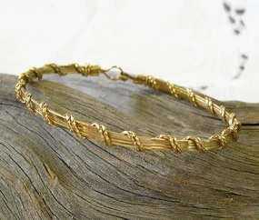 Wallet Friendly 14kt Gold Filled Wire Double Overwrapped Stackable Bracelet  SSSS2wa