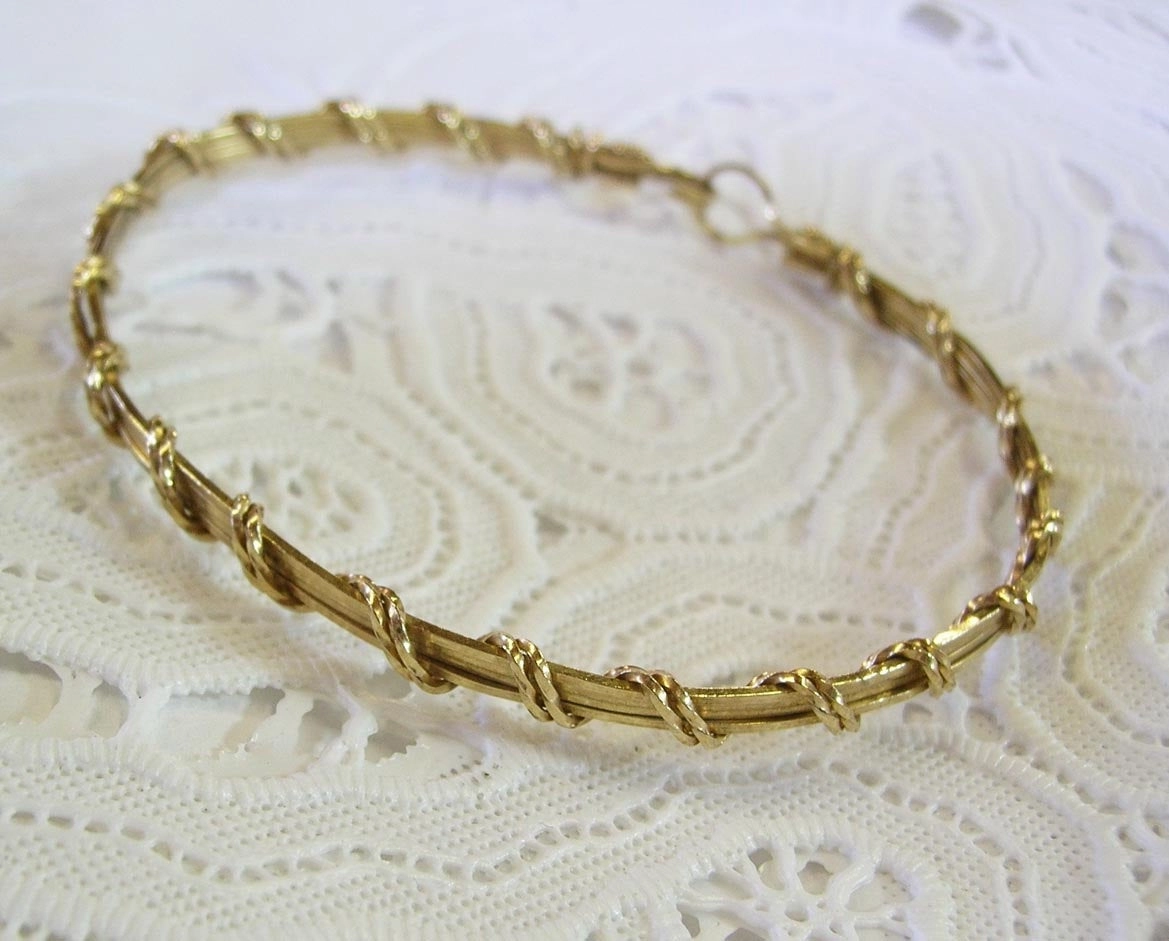 Fair trade Beneficial Result 14kt Gold Filled Wire Double Overwrapped Stackable Bracelet  SSSS2wa