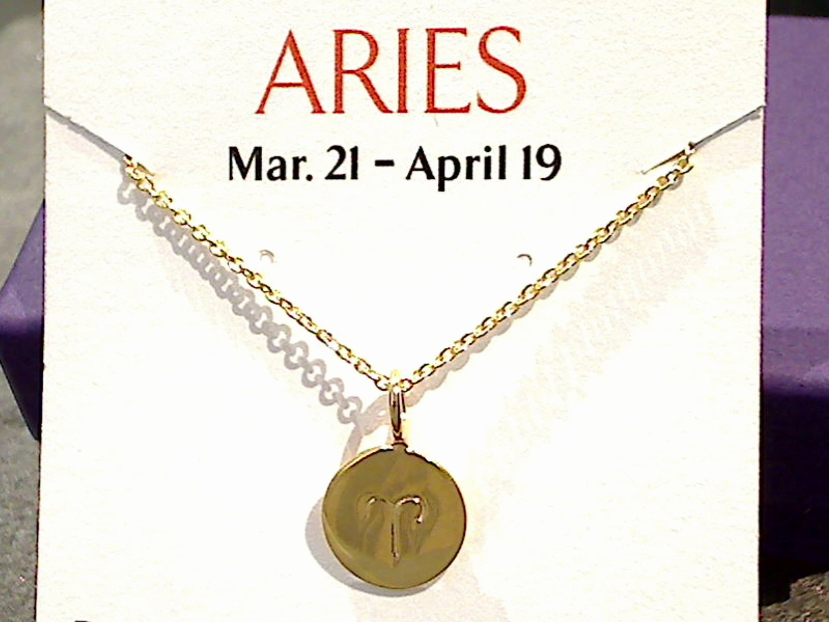 16" - 18" Gold Plated Sterling Aries Zodiac Necklace Unique Design Special Day