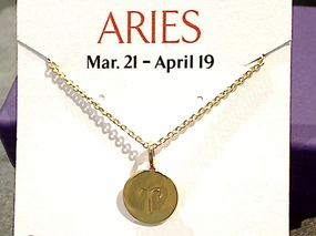 16" - 18" Gold Plated Sterling Aries Zodiac Necklace Unique Design Special Day