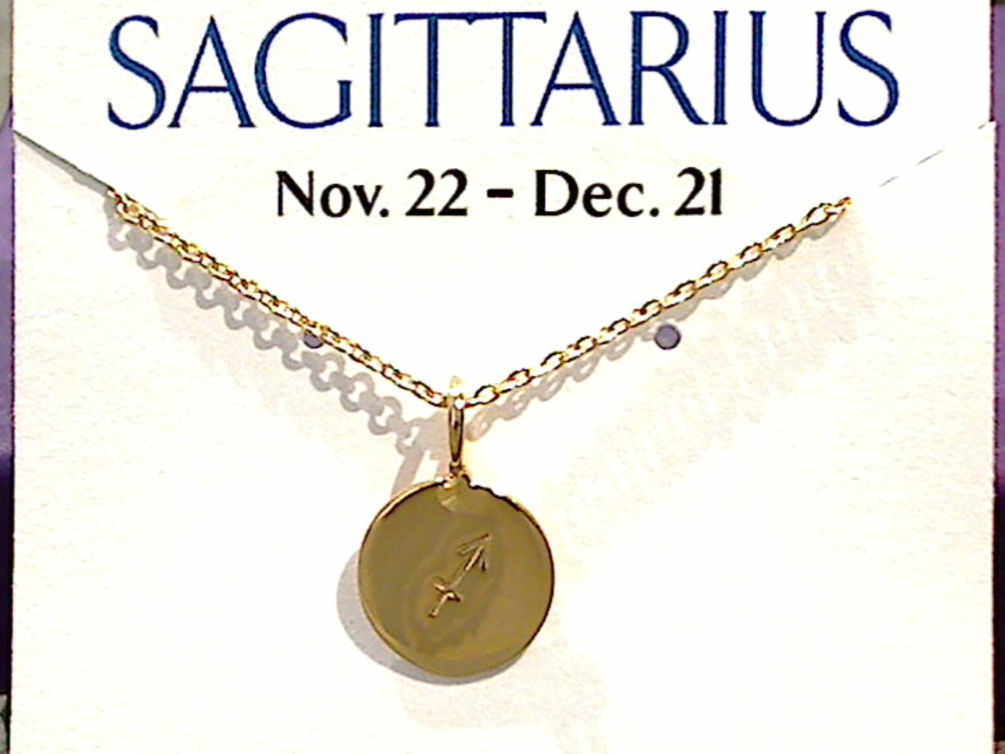for work 16" - 18" Gold Plated Sterling Sagittarius Zodiac Necklace