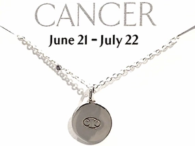 Modern Edge 16" - 18" Sterling Silver Cancer Zodiac Necklace