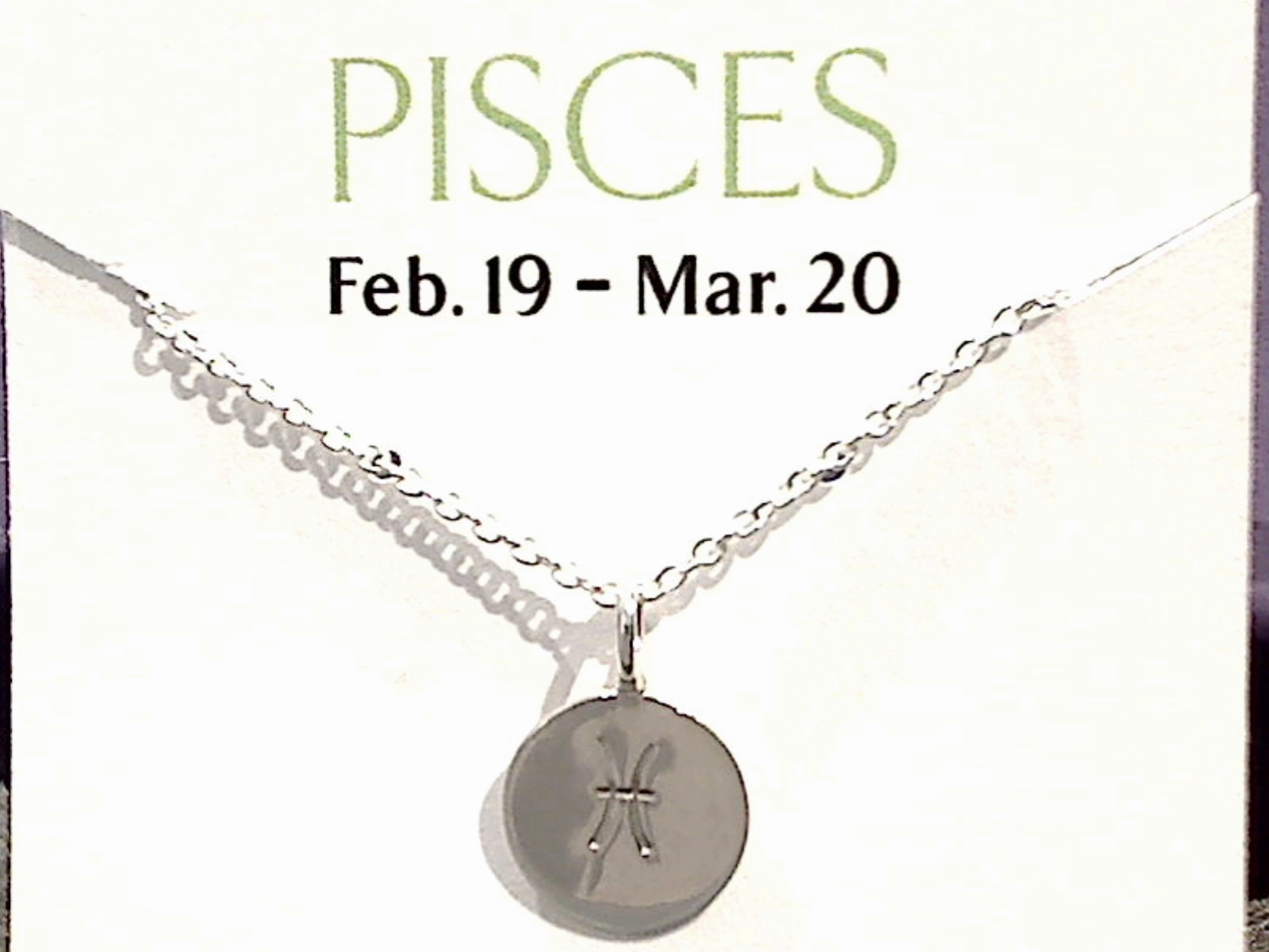 16" - 18" Sterling Silver Pisces Zodiac Necklace Great Present Celebration Accessory