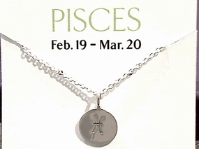 16" - 18" Sterling Silver Pisces Zodiac Necklace Great Present Celebration Accessory