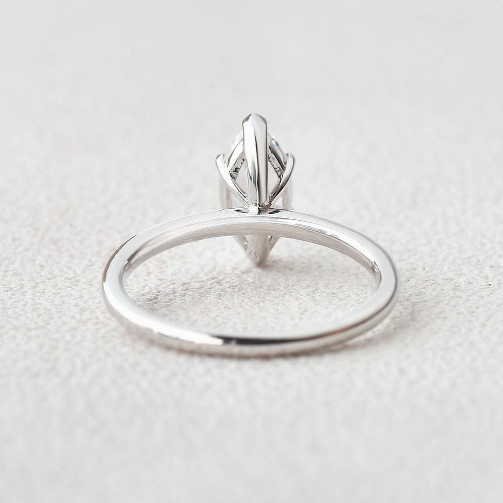 1.0ct Marquise Moissanite Classic Solitaire Ring Date Look