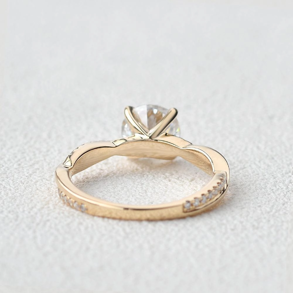 1.0ct Moissanite Classic 4 Prongs Bridal Ring Bold Pieces