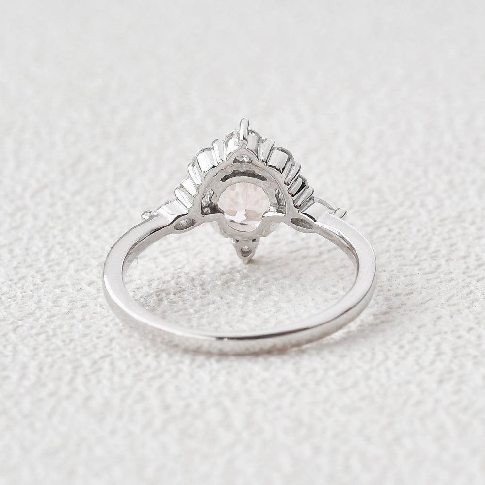 1.0ct Peachy Morganite Half Cluster Ring Pretty Touch