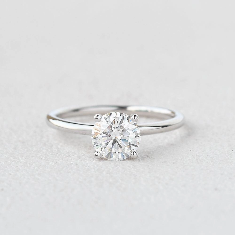 1.0ct Round Cut Moissanite Classic Solitaire Ring Seasonal accessory Stylish Addition