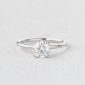 1.0ct Round Cut Moissanite Classic Solitaire Ring Creative Touch