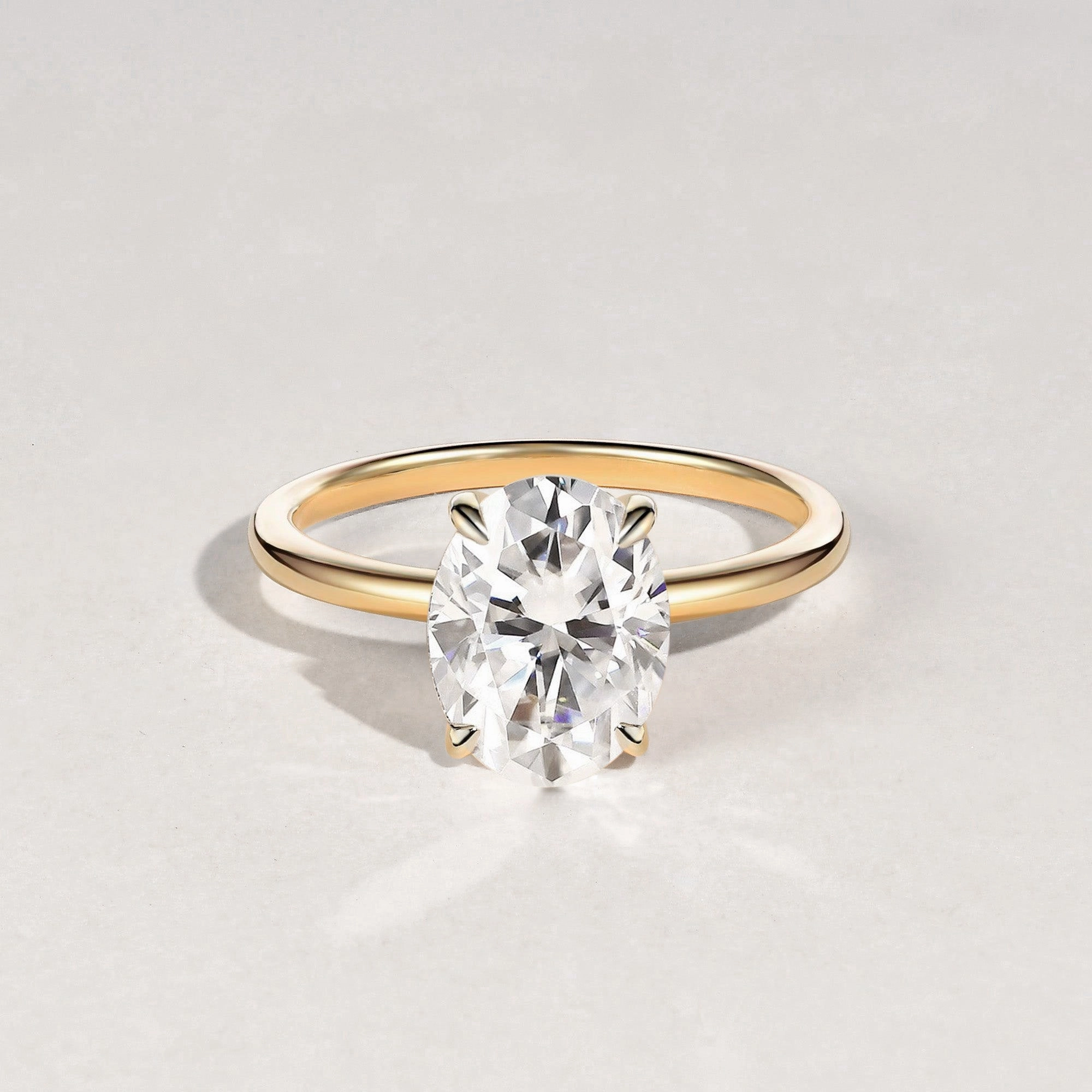 1.5ct Oval 4-Prong Moissanite Classic Solitaire Ring Glamorous Gem