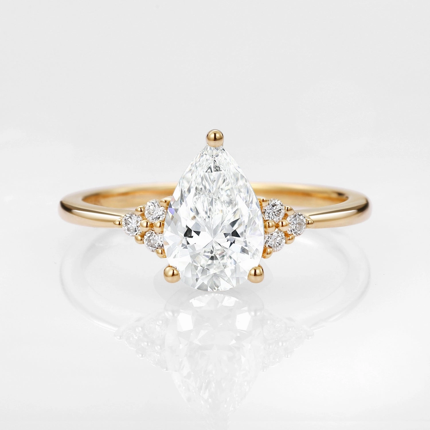 Fashion Accessory 1.5ct Signature Pear Moissanite Vintage Cluster Ring - Lydia