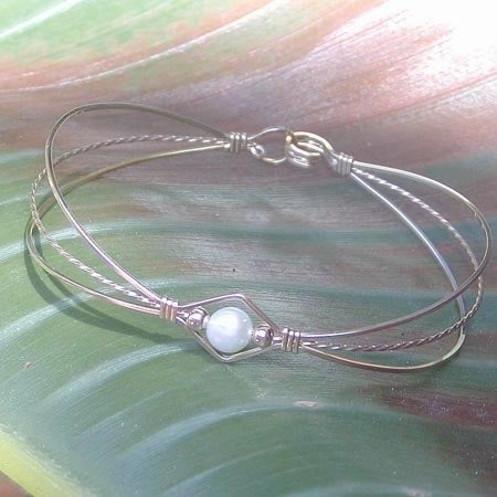 1-Bead Freshwater Pearl Gold Filled Wire Wrapped Bracelet Highly Anticipated