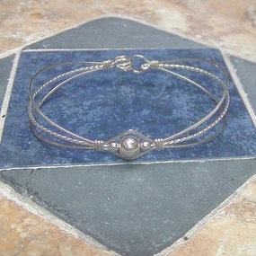 Creative Concept 1-Bead Sterling Silver Bead Wire Wrapped Bracelet
