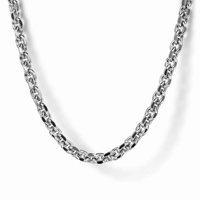 22" 925 Sterling Silver Solid Men's Link Chain Necklace Classic Form clean look