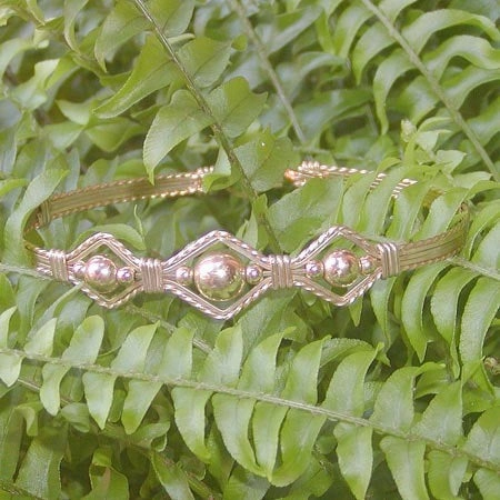 3-Bead Point Gold Bead Wire Wrapped Bracelet Inclusive Choice