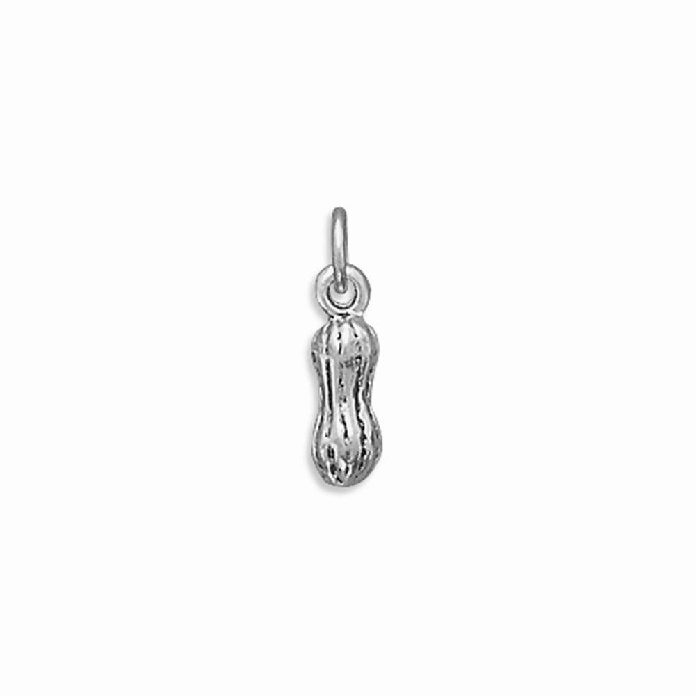 3-D Peanut Charm Sterling Silver - Made in the USA Unique Style