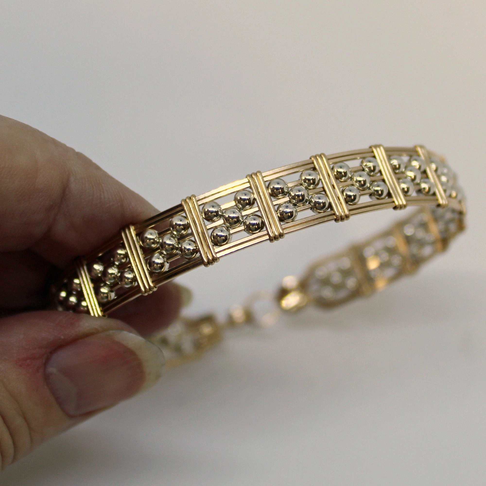 5-Bead Star 3mm Sterling Silver Beads 14kt Gold Filled Wire Bracelet Bespoke Design Indispensable Find