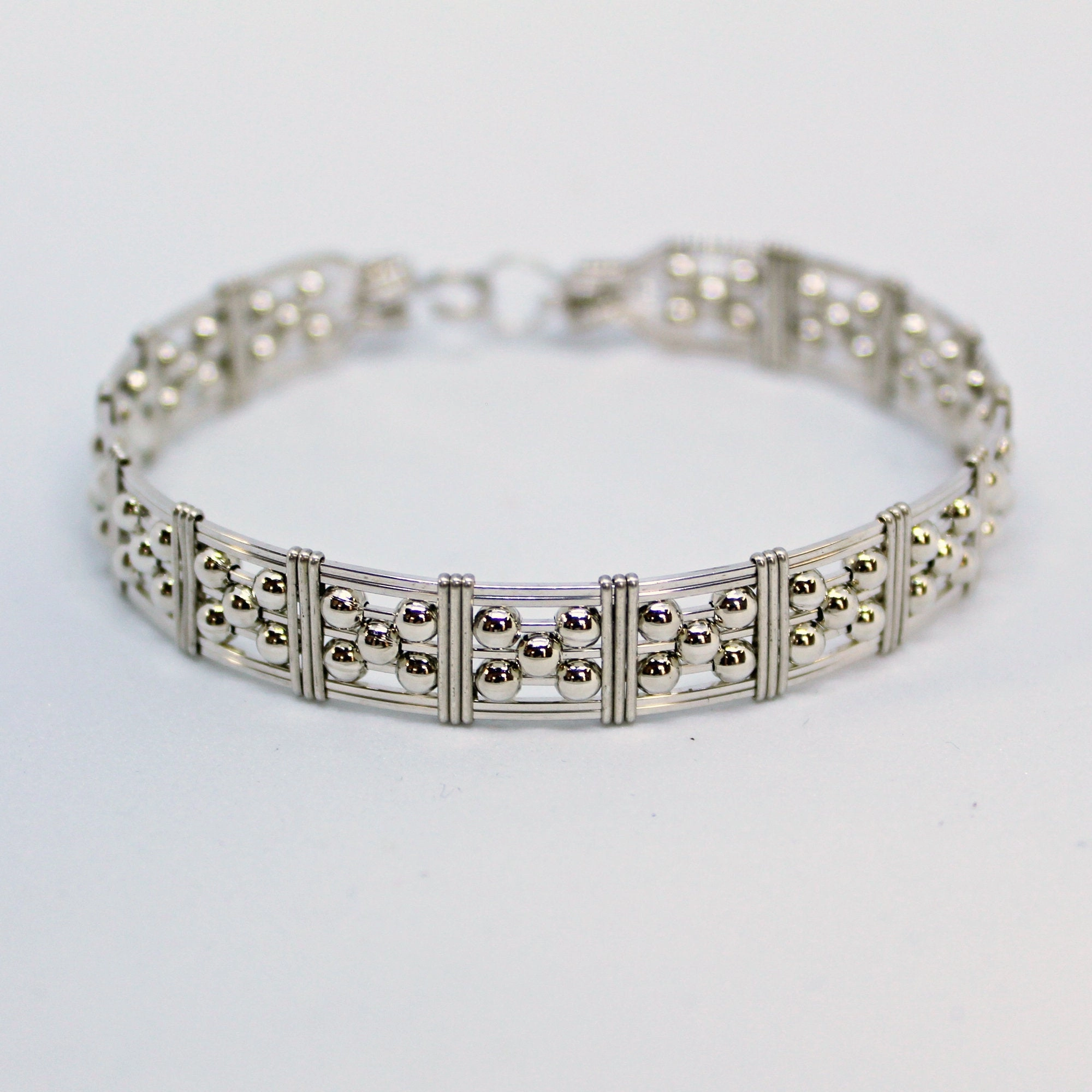 5-Bead Star 3mm Sterling Silver Beads Wire Wrapped Bracelet Final Touch