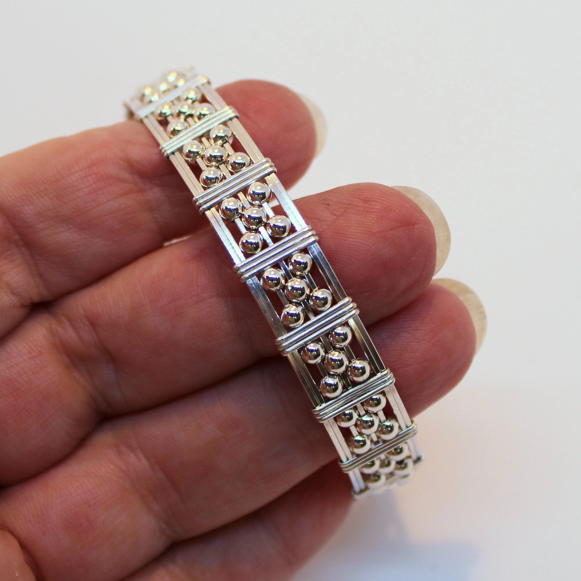 5-Bead Star 3mm Sterling Silver Beads Wire Wrapped Bracelet Inspirational Quotes Uplifting Mixes