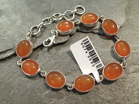 6.75" - 8" Carnelian, Sterling Silver Bracelet Bridal Shower Heartwarming Blends