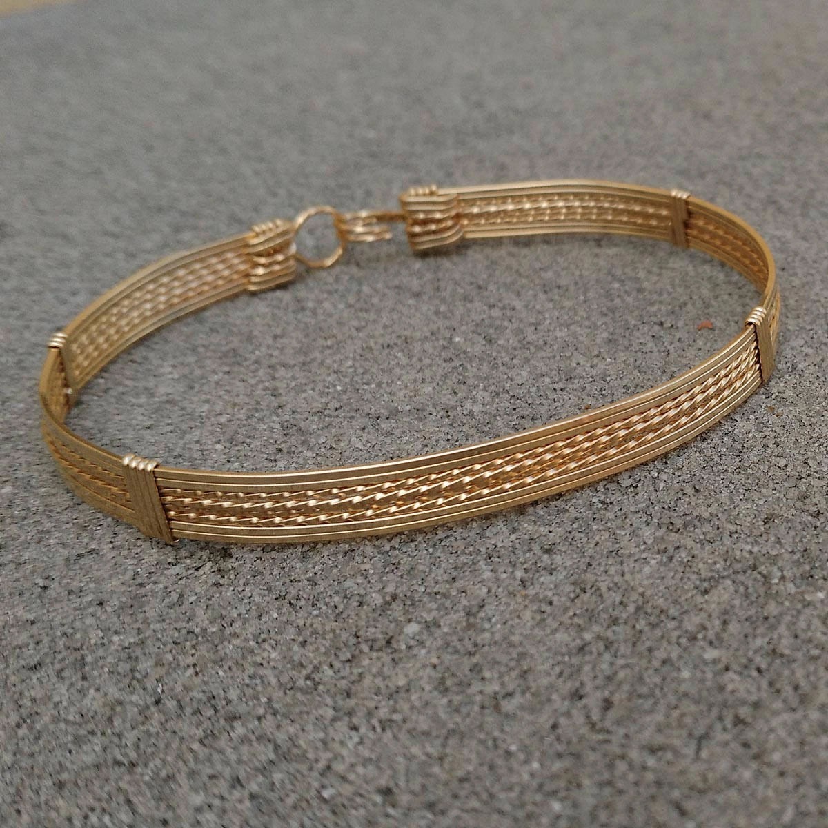 8-strand Gold Filled Wire Wrapped Stackable Bracelet  SSTTTTSS Worldwide Combinations